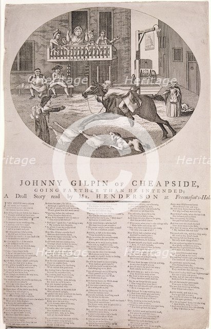 John Gilpin in Edmonton, London, 1785. Artist: Anon