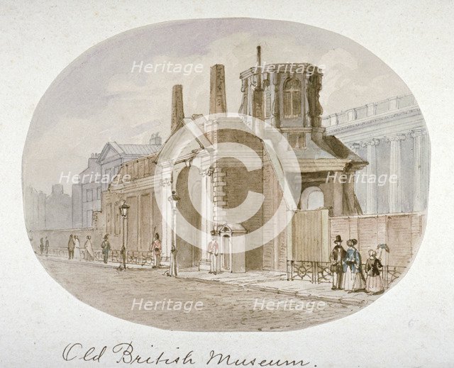 View of the old British Museum, Bloomsbury, London, 1850.        Artist: James Findlay