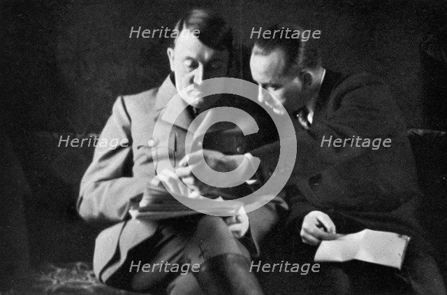 'Dr Dietrich submits press reports to the Führer', 1936. Artist: Unknown