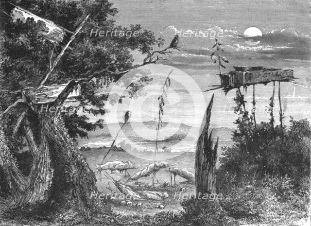 ''Cemetery of the Sioux Indians; Ocean to Ocean, the Pacific railroad', 1875. Creator: Frederick Whymper.
