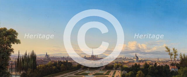 Vienna seen from the Belvedere Gardens, Mid of the 19th cen. Creator: Hintze, Johann Heinrich (1800-1861).