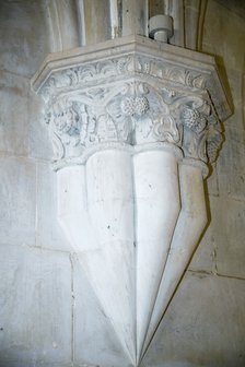 Detail of Gothic style architecture, Monastery of Alcobaca, Alcobaca, Portuga, 2009.  Artist: Samuel Magal