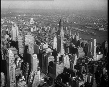 Aerial Shot of Skyscrapers and Buildings in New York City, 1932. Creator: British Pathe Ltd.