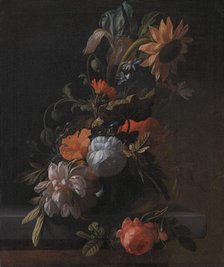 A Bowl of Flowers, 1672-1708. Creator: Elias Van Den Broeck.