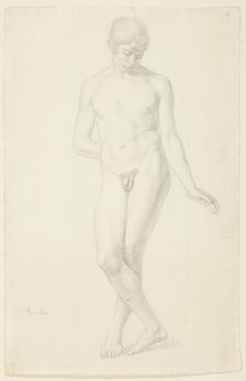 Study of a Standing Nude Youth, 1820. Creator: Julius Schnorr von Carolsfeld.