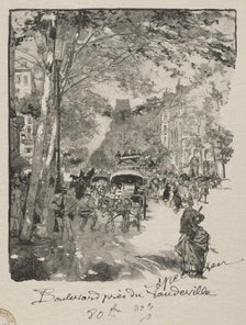 Le Boulevard près du Vaudeville. Creator: Auguste Louis Lepère (French, 1849-1918).