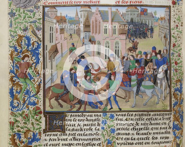 The Death of Wat Tyler, ca 1470-1475. Creator: Liédet, Loyset (1420-1479).