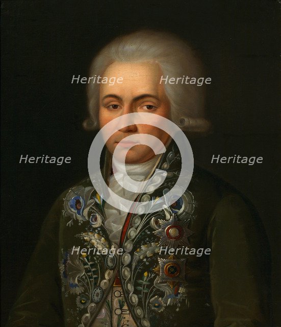 Portrait of the Poet Gavrila R. Derzhavin (1743-1816), 1790s. Artist: Anonymous  