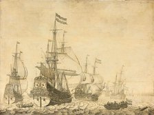"Seascape with the Dutch Men-of-War including the "Drenthe" and the "Prince Frederick-Henry"", 1630- Creator: Willem van de Velde I.