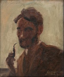 Study of a Man with a Pipe, around 1922. Creator: Stefan Straka.