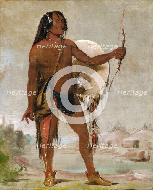 E'e-a-chín-che-a, Red Thunder, Son of Black Moccasin, 1832. Creator: George Catlin.