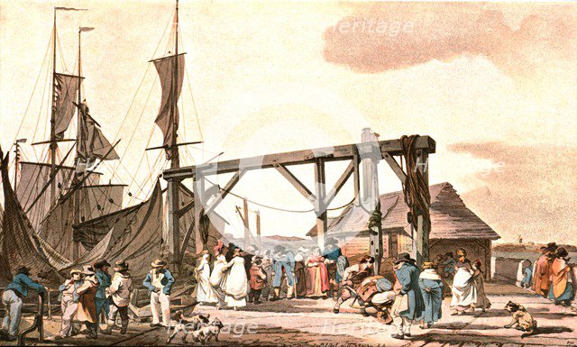 'Arrival of the Hoy at Margate', 1808, (c1900).  Creator: Unknown.