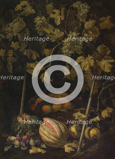 Still Life with Fruit and Vine, 1620s. Creator: Pietro Paolo Bonzi.