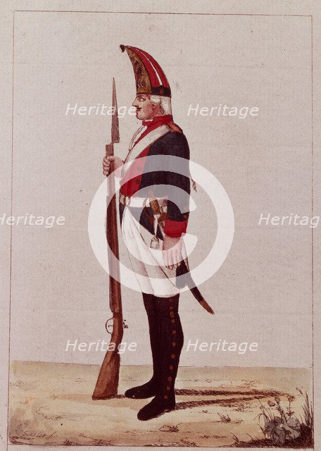 Grenadier of the First Marine Battalion, 1786. Artist: Anonymous  