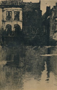 Vielles Maisons au bord de l'eau, c1886-1906, (1906-7). Artist: Albert Baertsoen