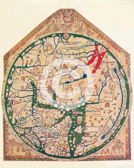 The Hereford Mappa Mundi', (c1285), 1912. Artist: Richard de Bello