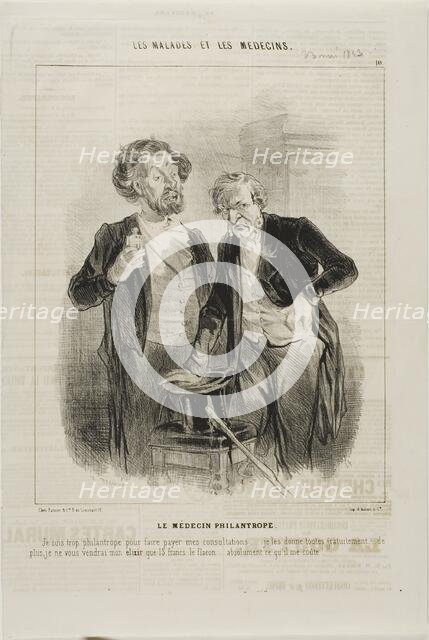 The Philanthropic Doctor (plate 10), 1843. Creator: Charles Emile Jacque.