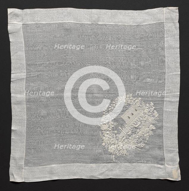 Embroidered Handkerchief, 1800s. Creator: Unknown.