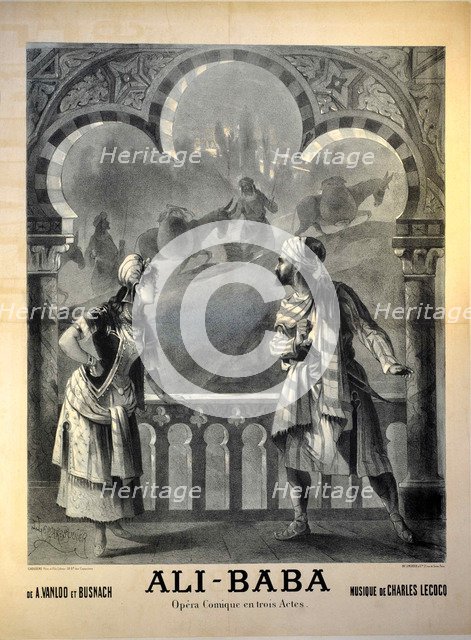 Poster for the Opéra comique Ali Baba by Charles Lecocq at the Éden-Théâtre, 28 November 1889, 188