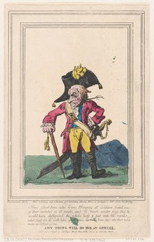 Anything Will Do For an Officer, January 1, 1796., January 1, 1796. Creator: Thomas Rowlandson.