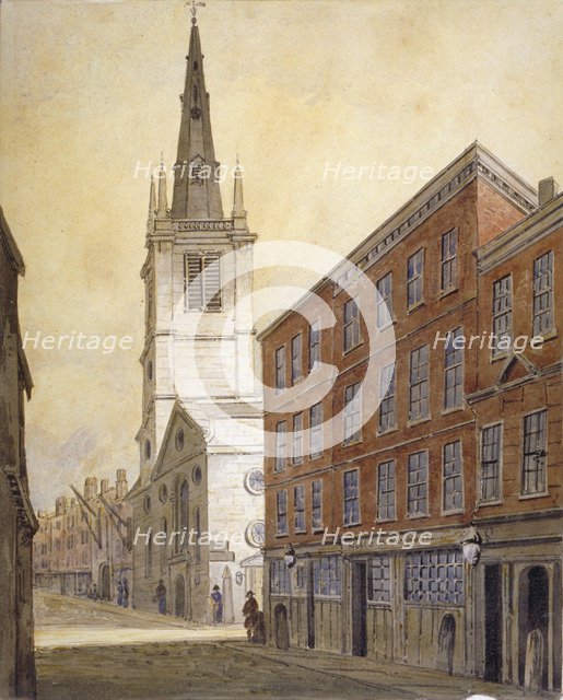 Church of St Margaret Pattens, Eastcheap, City of London, 1815.                                  Artist: William Pearson