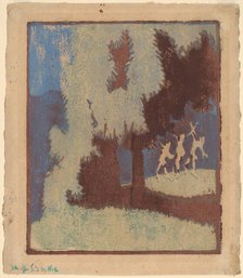 Chestnut Trees in Moonlight, 1904. Creator: Ernst Kirchner.