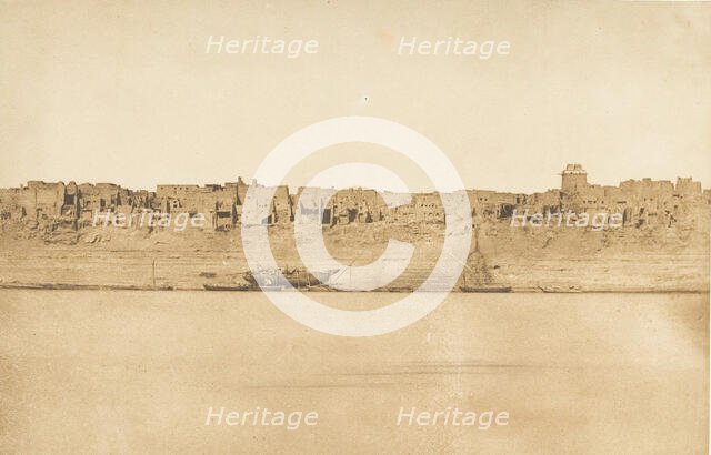 Vue générale d'Esné (No. 1 extrêmité Sud), 1849-50. Creator: Maxime du Camp.