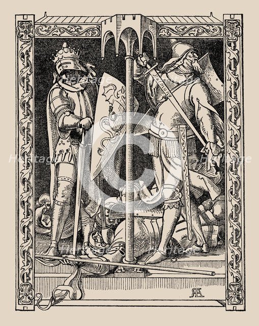 Die Nibelungen. How Sir Dietrich's Men Were All Slain, 1840-1841. Creator: Rethel, Alfred (1816-1859).