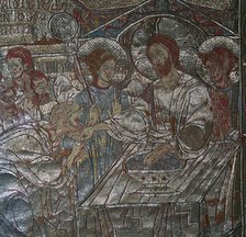 Detail of the Last Supper on embroidered vestments, 14th century. Artist: Unknown