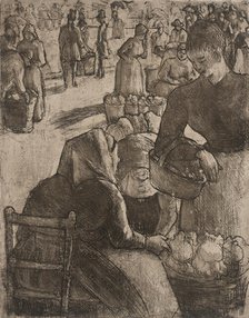 Marché aux Legumes à Pointoise, 1891. Creator: Camille Pissarro.