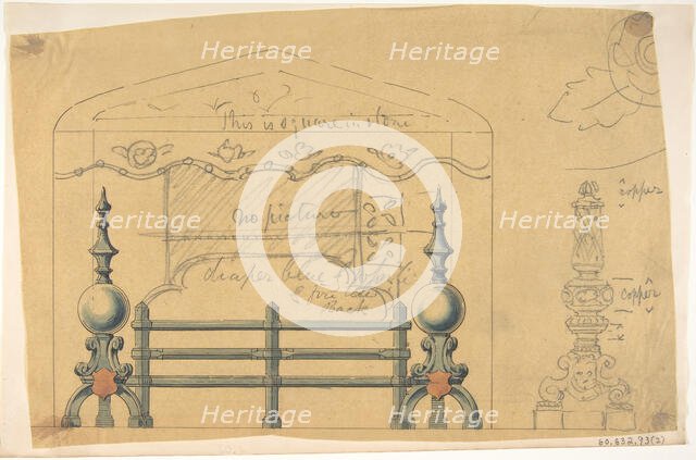 Design for Grate, 1874. Creator: Anon.
