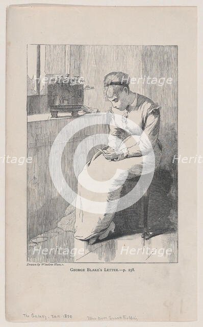 George Blake's Letter (The Galaxy, An Illustrated Magazine of Entertaining Reading..., January 1870. Creator: Unknown.