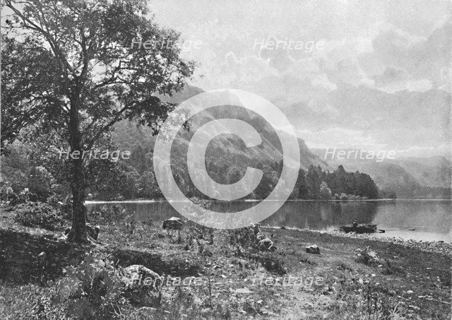 'Falcon Crag, Derwentwater', c1896. Artist: Alfred Petit.