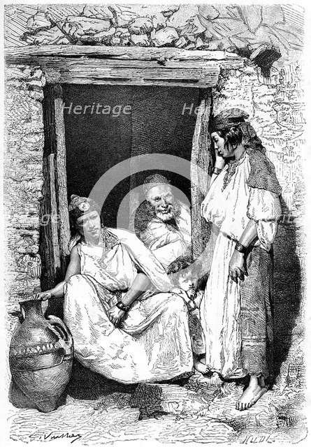 Kabyle family group, Algeria, c1890. Artist: Unknown