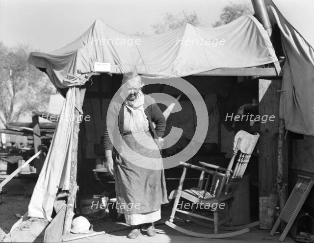Grandmother of twenty-two children from farm in Oklahoma, 1936. Creator: Dorothea Lange.