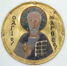 Medallion with Saint Matthew from an Icon Frame, Byzantine, ca. 1100. Creator: Unknown.