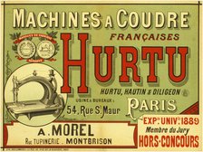 Machines à coudre françaises Hurtu, 1889. Creator: Anonymous.