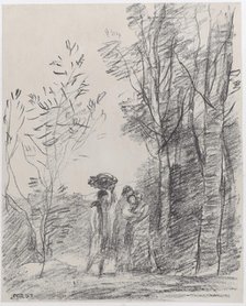 The Meeting in the Grove (La Rencontre au bosquet), 1871. Creator: Jean-Baptiste-Camille Corot.