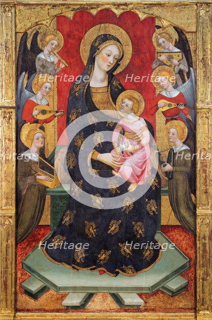 Madonna with Angels Playing Music, ca 1380. Artist: Serra, Pere (active ca 1357-1406)