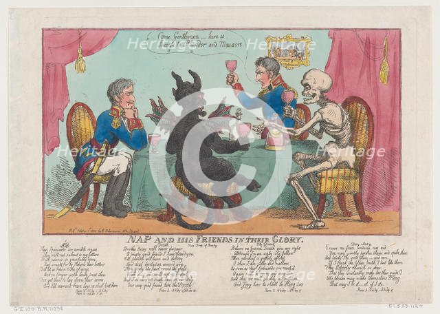 Nap and His Friends in their Glory, October 1, 1808., October 1, 1808. Creator: Thomas Rowlandson.