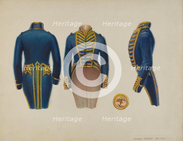 Coat of Naval Lieutenant, c. 1936. Creators: B. Berndt, Gordon Saltar.