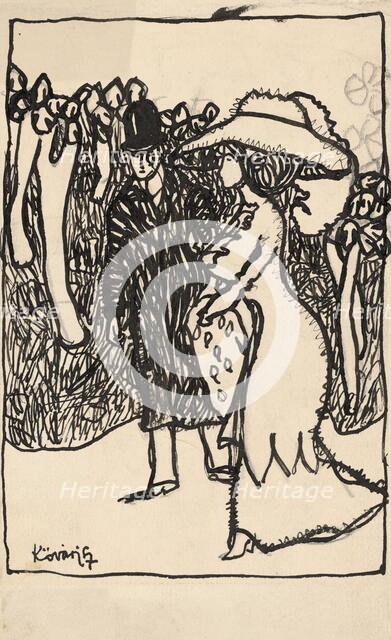Fashionable sketch IV., 1908-1912. Creator: Konstantín Kövári-Kacmarik.