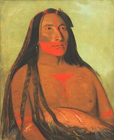 Máh-to-tóh-pa, Four Bears, Second Chief in Mourning, 1832. Creator: George Catlin.