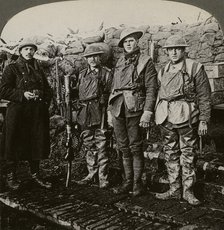 Lewis machine gunners, Hollebeke, Belgium, World War I, 1914-1918.Artist: Realistic Travels Publishers