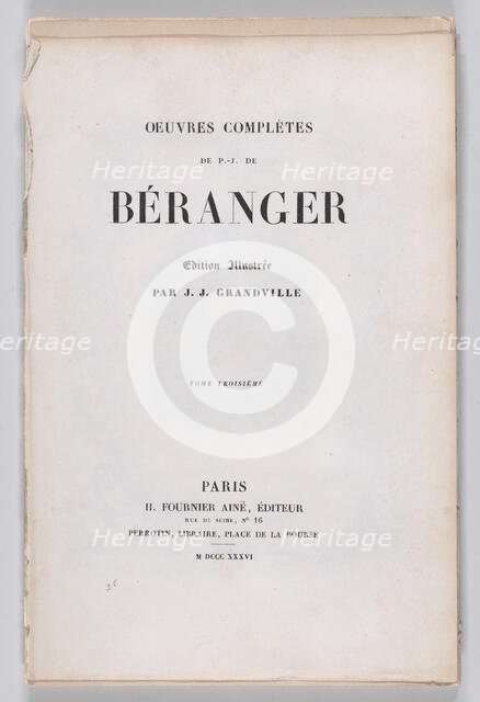 The Complete Works of Béranger, 1836., 1836. Creator: Anon.