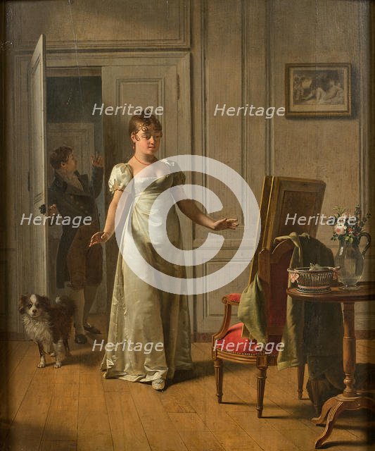 Une femme surprise, 1808. Creator: Drolling, Martin (1752-1817).