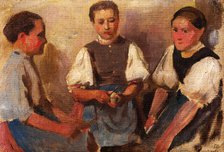 Three Girls, 1913. Creator: Frida Konstantin.
