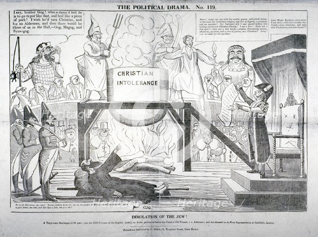 'Immolation of the Jew!', 1835.                                        Artist: G Drake