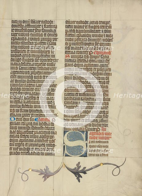 Decorated Initial S; Collegium Ducale, about 1420-1430. Creator: Master Michael.