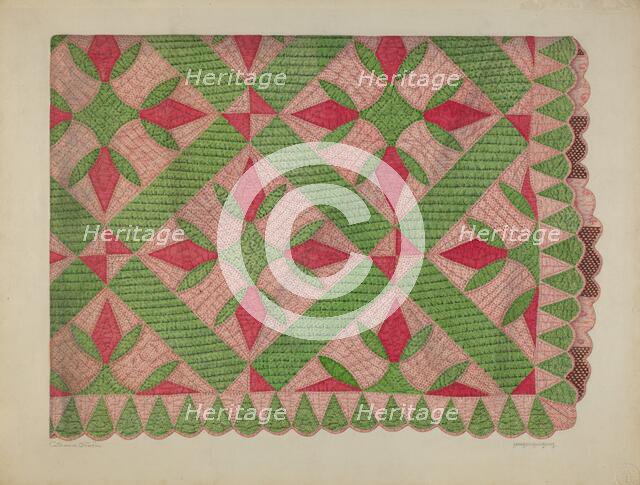 Turkey Track Quilt, c. 1941. Creator: Catherine Fowler.